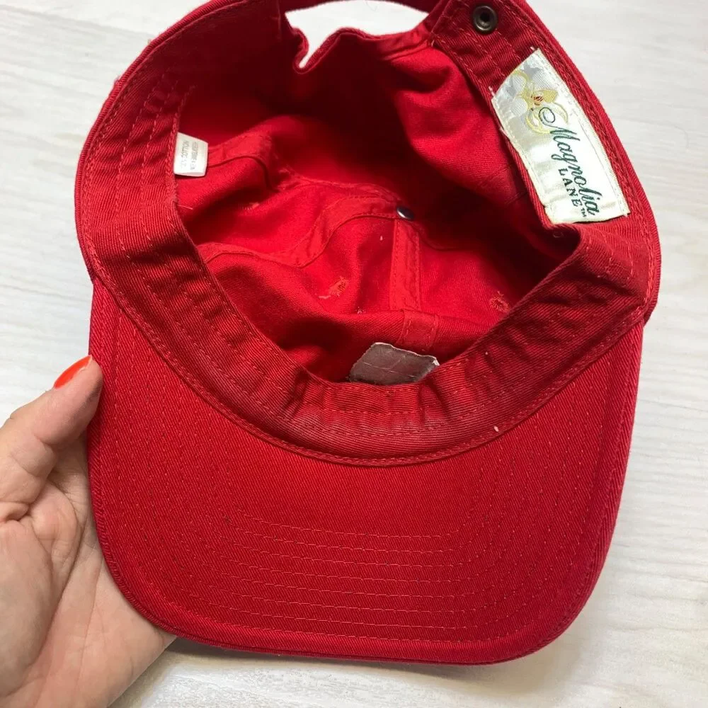 Masters Mens Red Baseball Cap Magnolia Lane‎ Golf Hat Adjustable